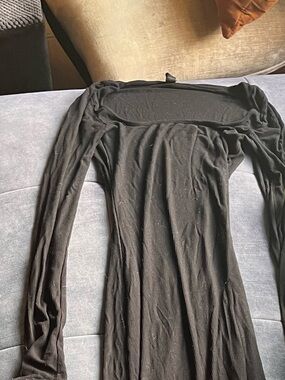 Skims Black Long-Sleeve Maxi Dress